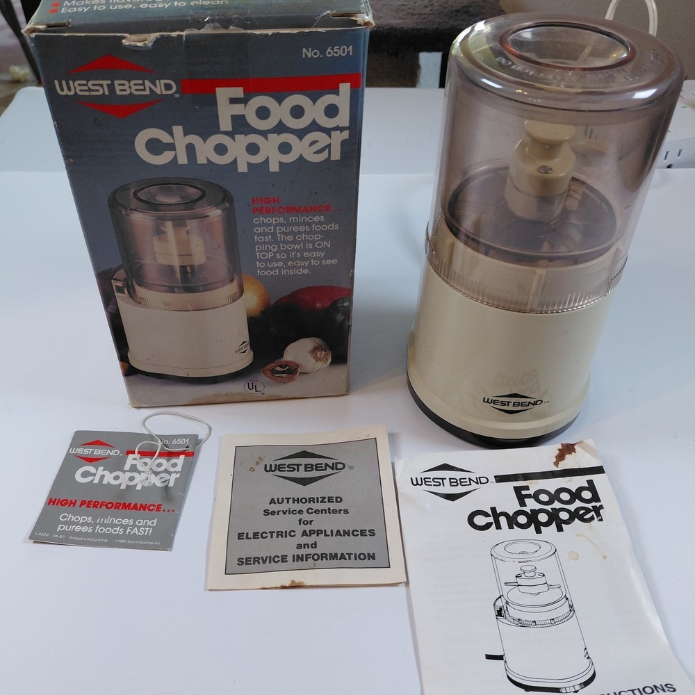Rare West Bend Electric Mini Food Chopper Coffee Grinder Processor #6501 Tested